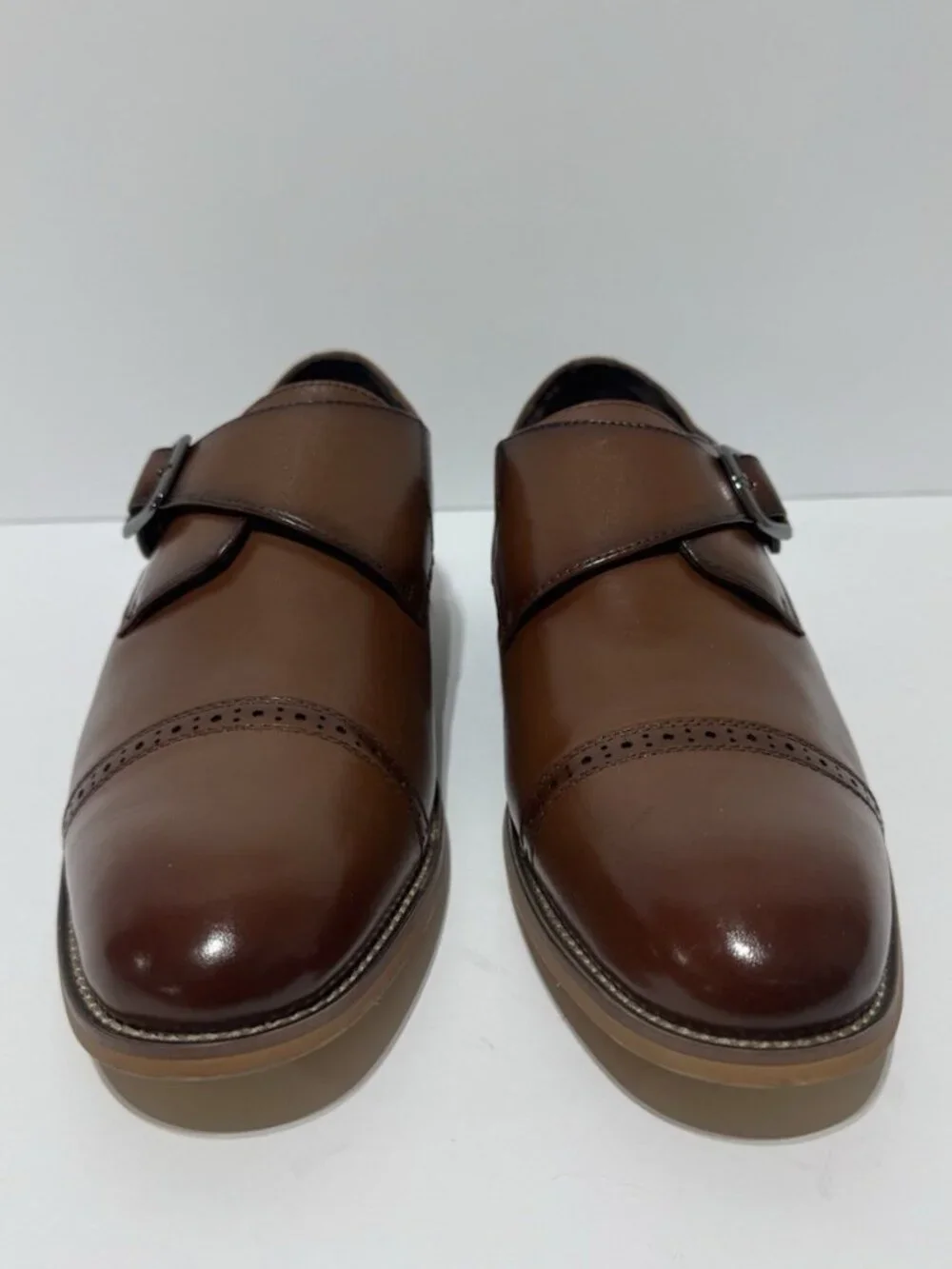 Stacy Adams Mens Desmond Cap Toe Monk Dress Shoes Size 9.5W
